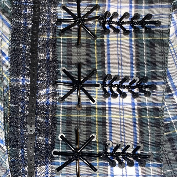 J. CREW Plaid Embellished Long Sleeve Blouse - Picture 4 of 8